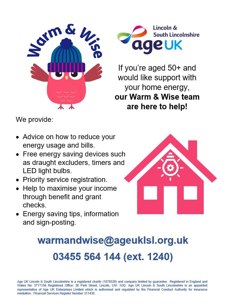 Age uk warm and wise poster